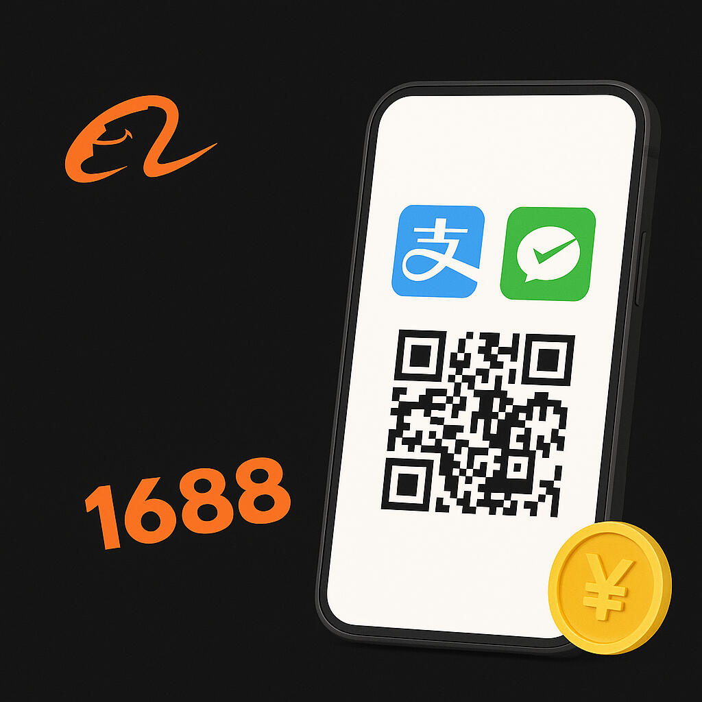 Pay Chinese Vendors Easily | Alipay, WeChat, RMB Payments. Struggling to pay Chinese vendors? I help you pay via Alipay, WeChat Smartphone showing Alipay and WeChat Pay apps for making Chinese Yuan (RMB) payments quickly and securely. Digital illustration of a smartphone sending secure Chinese Yuan (CNY) payments through Alipay, WeChat Pay, and QR code, on a black background.