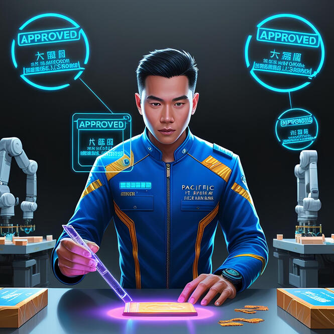 China Quality Inspection Services | Defect-Free Supplier Approvals - AliVAinChina Factory inspector in China using holographic tools to check product samples. AliVA ensures defect-free approvals and supplier fraud prevention