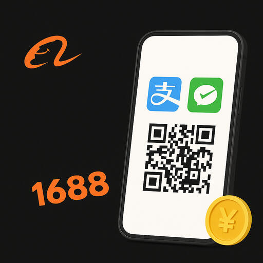 Digital illustration of a smartphone sending secure Chinese Yuan (CNY) payments through Alipay, WeChat Pay, and QR code, on a black background. Smartphone showing Alipay and WeChat Pay apps for making Chinese Yuan (RMB) payments quickly and securely
